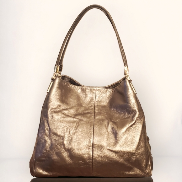 Madison Metallic Leather Small Phoebe Shoulder Bag - Picture 2 of 14
